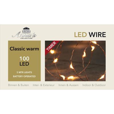 Batterijverlichting koperdraad 100 classic LED s Anna's Collection - Annas collection