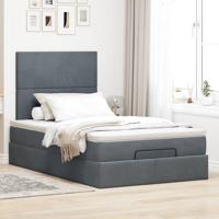 Ottoman bed met matrassen en LED's 120x190cm fluweel - thumbnail