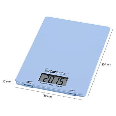 Clatronic KW 3626 LCD Keukenweegschaal Digitaal Weegbereik (max.)=5 kg Lichtblauw 220 x 150 x 16