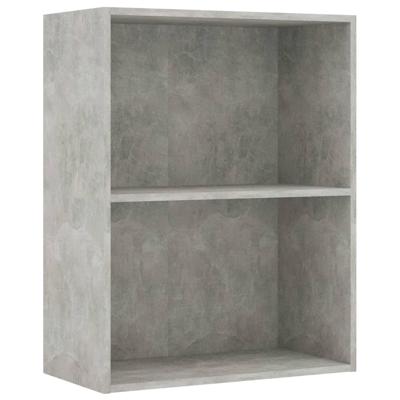 Boekenkast met 2 schappen 60x30x76,5 cm bewerkt hout betongrijs