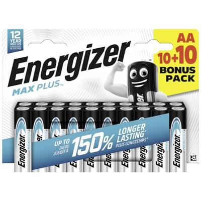 Energizer Max Plus AA batterij (penlite) Alkaline 1.5 V 20 stuk(s) Energizer Max Plus AA batterij (penlite) Alkaline 1.5 V 20 stuk(s)