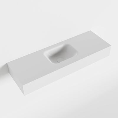 MONDIAZ LEX Talc vrijhangende solid surface wastafel 90cm. Positie wasbak midden MONDIAZ LEX Talc vrijhangende solid surface wastafel 90cm. Positie wasbak midden