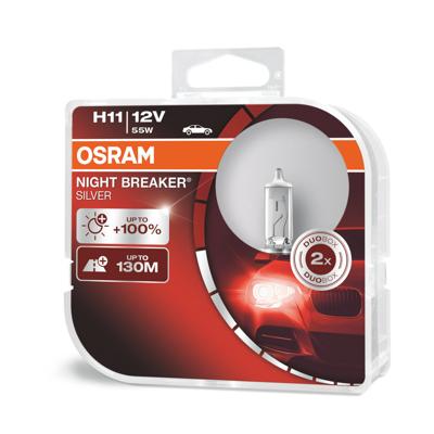 Osram Automotive 64211NBS Halogeenlamp Night Breaker Silver H11 55 W 12 V