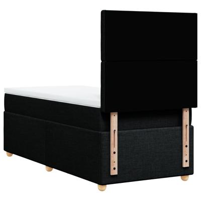 Boxspring met matras stof zwart 140x190 cm