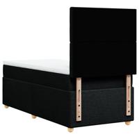 Boxspring met matras stof zwart 140x200 cm - thumbnail