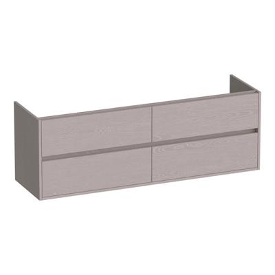 Brauer Adore - Onderkast - 160 cm - met 4 Softclose Lades Greeploos en 2 Sifon Uitsparingen - Timber Greige