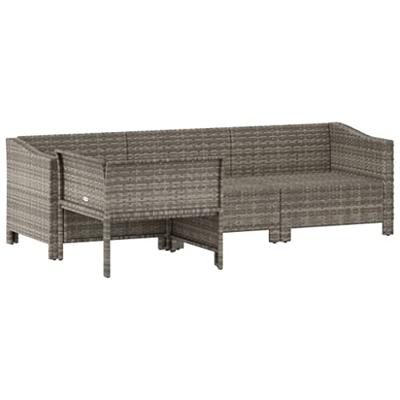 4-delige Loungeset met kussens poly rattan grijs 4-delige Loungeset met kussens poly rattan grijs