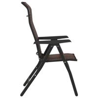 Tuinstoelen 2 st inklapbaar poly rattan bruin - thumbnail