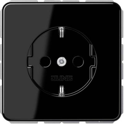 Jung CD1520SW Wandcontactdoos met randaarde Inzetstuk 1-voudig Zwart 1 stuk(s)