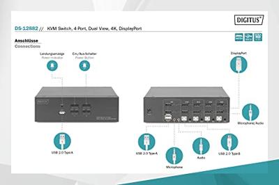 Digitus DS-12882 KVM-switch Zwart Digitus DS-12882 KVM-switch Zwart
