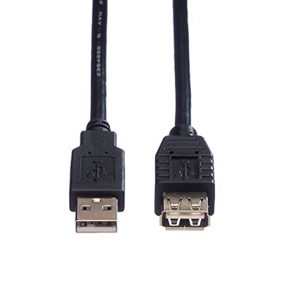 ROLINE USB 2.0 Kabel, type A-A, M/F, zwart, 0,8 m