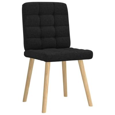 Eetkamerstoelen 2 st stof zwart Eetkamerstoelen 2 st stof zwart