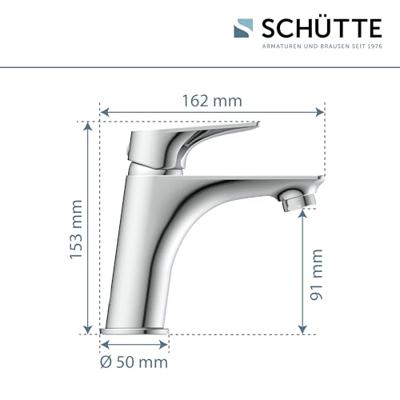 SCHÜTTE wastafelmengkraan boston chroomkleurig