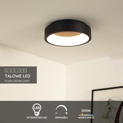 Lucide TALOWE LED - Plafonnière - Ø 30 cm - LED Dimb. - 1x20W 3000K - Zwart