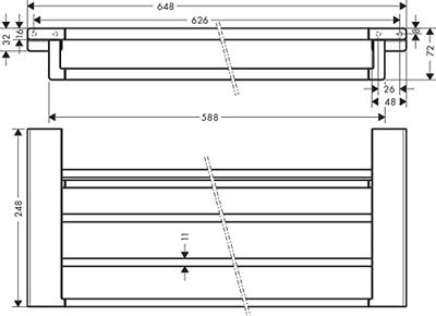 Hansgrohe Addstoris handdoekrek 65cm mat zwart 41751670