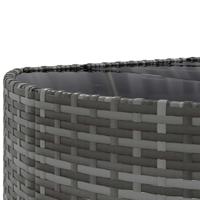 7-delige Loungeset met kussens poly rattan grijs - thumbnail