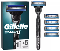 Gillette Gillette Mach 3 Houder + 5 Scheermesjes - - thumbnail
