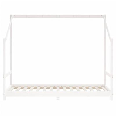 Kinderbedframe 2x(90x190) cm massief grenenhout wit