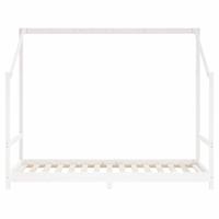 Kinderbedframe 2x(90x190) cm massief grenenhout wit - thumbnail