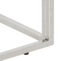 Wandtafel roestvrij staal en massief acaciahout zilverkleurig - thumbnail