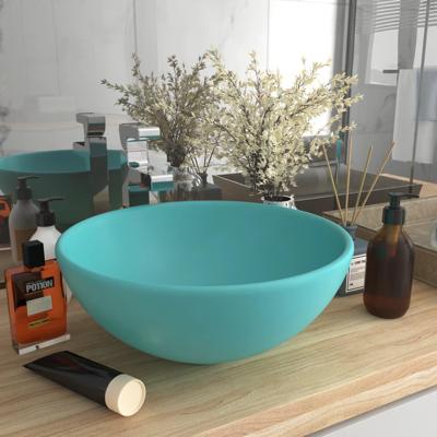 Wastafel rond 32,5x14 cm keramiek mat lichtgroen Wastafel rond 32,5x14 cm keramiek mat lichtgroen