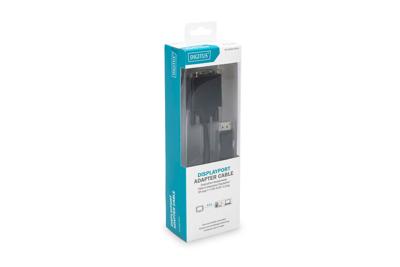 Digitus DB-340301-020-S DisplayPort-kabel DisplayPort / DVI Adapterkabel DisplayPort-stekker, DVI-D 24+1-polige stekker 2.00 m Zwart Rond, Afgeschermd