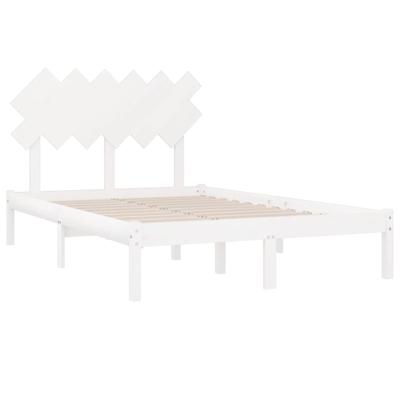 Bedframe massief hout wit 140x190 cm - thumbnail