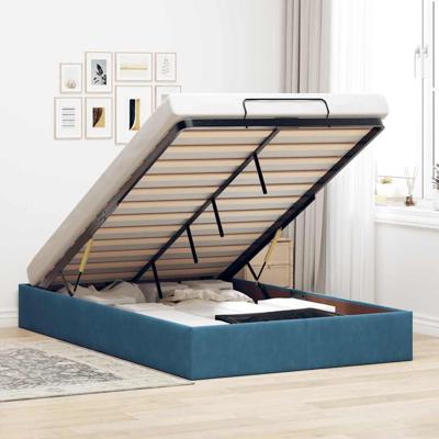 Bedframe zonder matras 120x190 cm fluweel donkerblauw