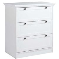 LANDWOOD Commode met 3 lades - Witte afwerking - Landelijke stijl - B80 x D45 x H90 cm - thumbnail