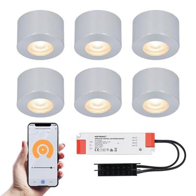 Set van 6 Navarra Smart LED Mini opbouwspots - Veranda spots - 12V 3W 200lm - Dimbaar - Wifi & Bluetooth - 2700K - IP44 waterdicht - RVS