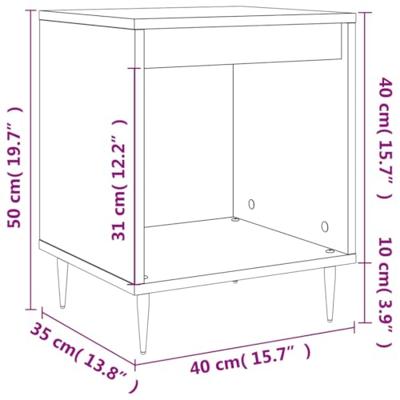 Nachtkastjes 2 st 40x35x50 cm bewerkt hout betongrijs