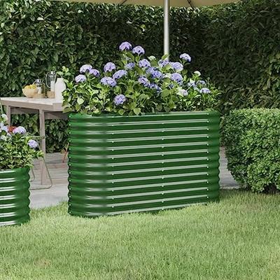 VidaXL Plantenbak 114x40x68 cm gegalvaniseerd staal groen