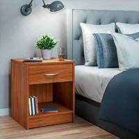 Nachtkastje met Lade in Donkerbruin - thumbnail