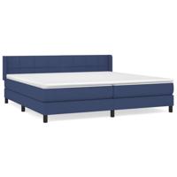 Boxspring met matras stof blauw 200x200 cm - thumbnail