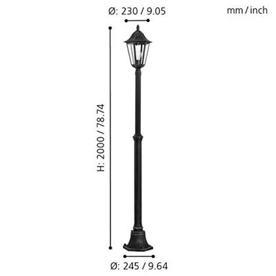 Eglo Staande tuinlampNavedo 200cm zwart - 93464