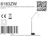 Steinhauer Verstelbare schemerlampPrestige Chic 35cm zwart met effen wit - 8183ZW - thumbnail