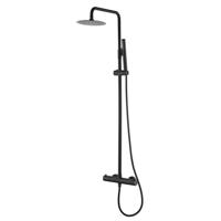 Regendoucheset Caral Thermostatisch RVS Mat Zwart - thumbnail