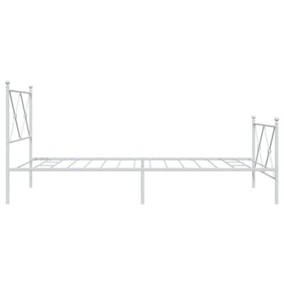 Bedframe met hoofd- en voeteneinde metaal wit 107x203 cm Bedframe met hoofd- en voeteneinde metaal wit 107x203 cm