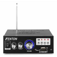 Fenton AV360BT - Miniversterker, stereoversterker, vermogen: 2 x 40 watt RMS (8 ohm), impedantie: 8 ohm, Bluetooth, MP3-speler via USB/SD, mediaspeler, bas/treble, vooraf ingestelde equalizer, zwart - thumbnail