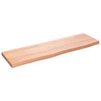 Wastafelblad 100x30x(2-4) cm behandeld massief hout lichtbruin - thumbnail