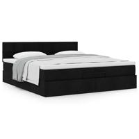 Ottoman bed met matras 180x200cm stof zwart - thumbnail