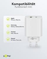 Goobay USB + USB-C snellader 45W wit - 9550194 - thumbnail