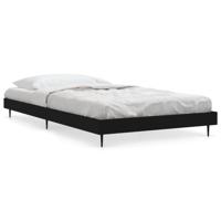 Bedframe bewerkt hout zwart 90x200 cm - thumbnail