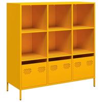 Hoge kast 101,5x39x103,5 cm staal mosterdgeel - thumbnail