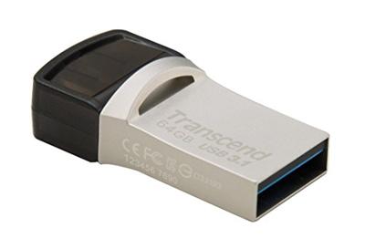 Transcend JetFlash® 890 USB-stick smartphone/tablet Zilver 64 GB USB-A 3.2 Gen 2, USB-C Transcend JetFlash® 890 USB-stick smartphone/tablet Zilver 64 GB USB-A 3.2 Gen 2, USB-C
