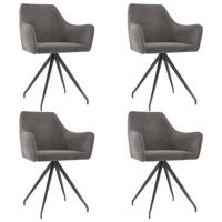 Vidaxl Eetkamerstoelen 4 St Fluweel Donkergrijs - thumbnail