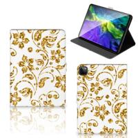 iPad Pro 11 2020/2021/2022 Tablet Cover Gouden Bloemen - thumbnail