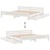 Bedframe zonder matras massief grenenhout wit 180x200 cm - thumbnail