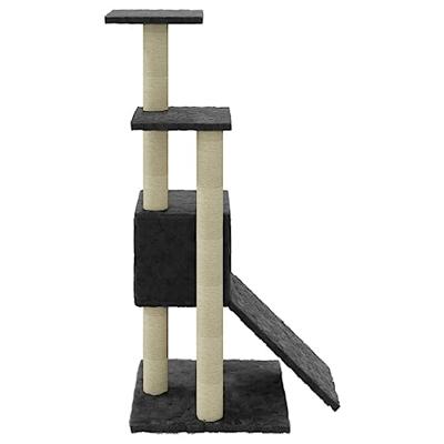 Kattenmeubel met sisal krabpalen 92 cm donkergrijs