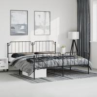 Bedframe met hoofd- en voeteneindemetaal zwart 193x203 cm - thumbnail